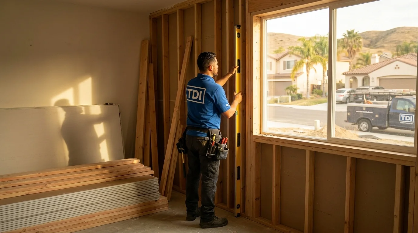 TDI® crew framing the interior of an accessory dwelling unit in Sacramento