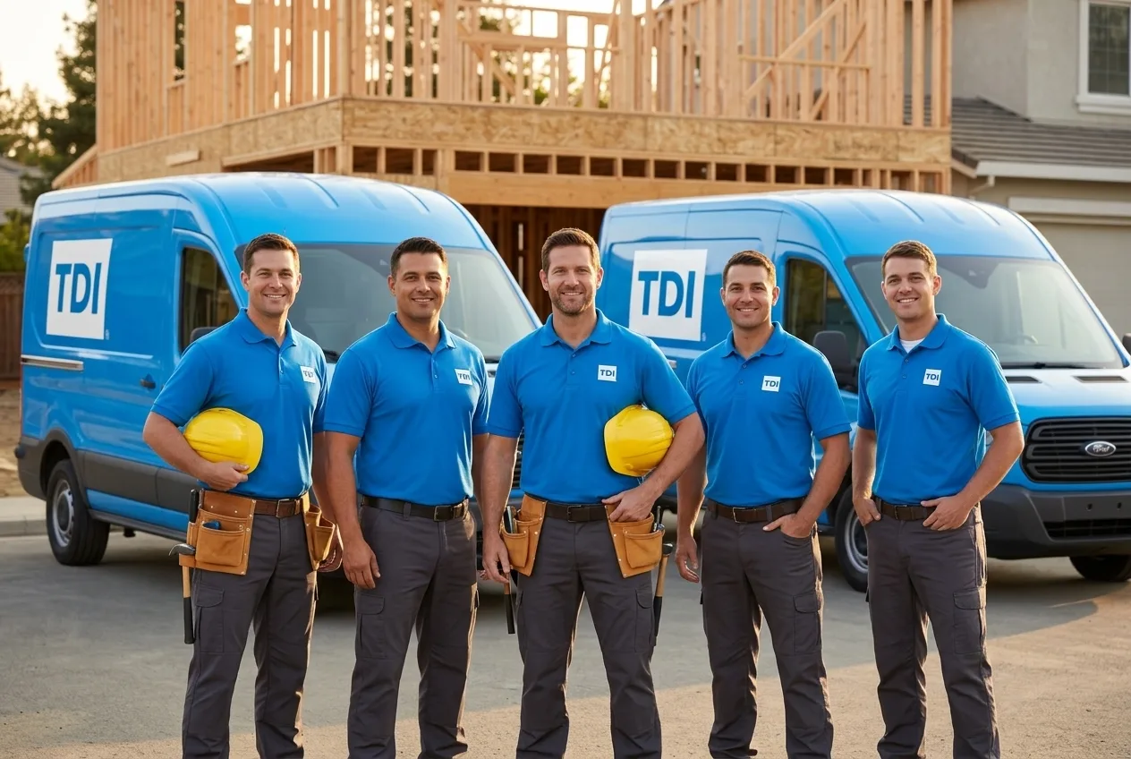 TDI USA, Inc. technician loading a branded service van